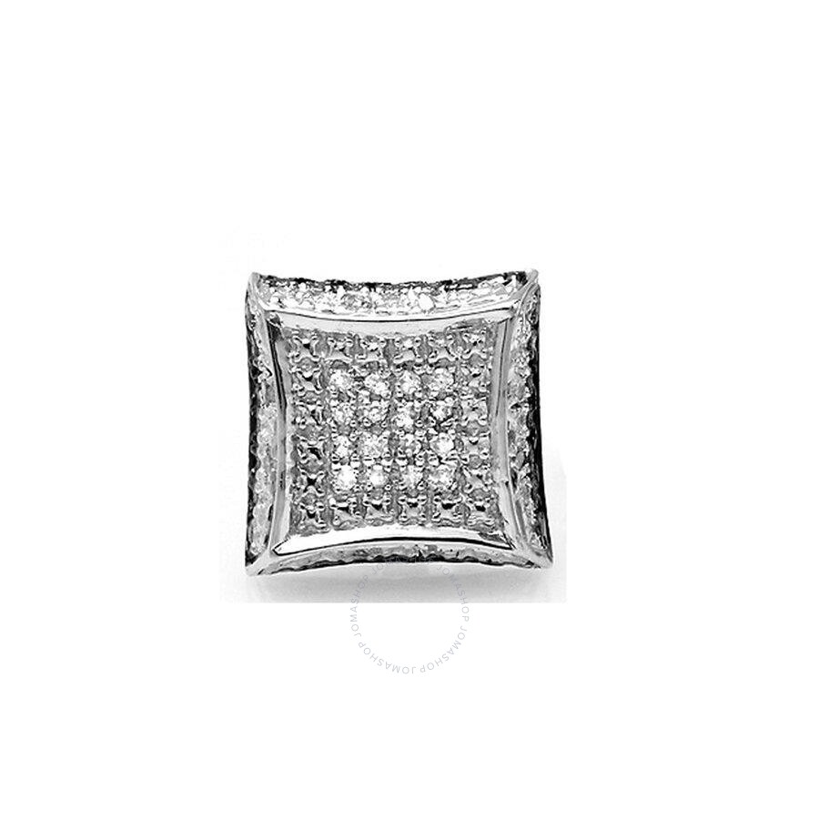 Red /& White Round Diamond Micro Pave Setting Kite Shape Stud Earring Dazzlingrock Collection 0.05 Carat Only 1pc ctw