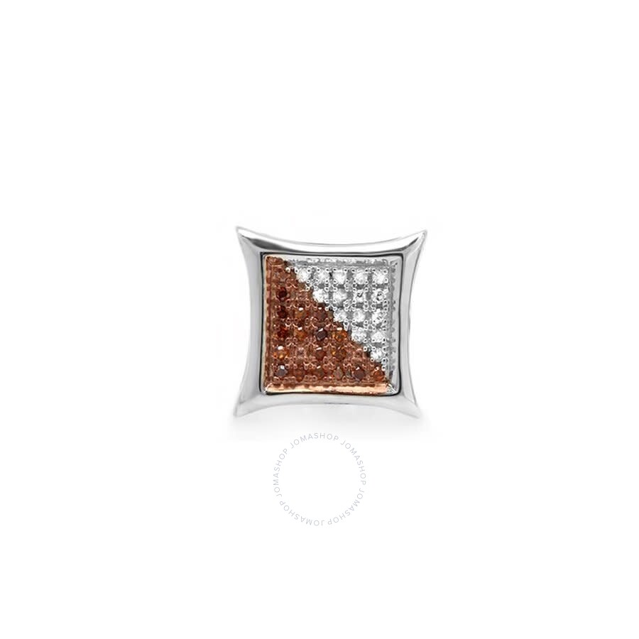Dazzlingrock Collection 0.08 Carat ctw Round Black Diamond Micro Pave Setting Kite Shape Stud Earring Only 1pc