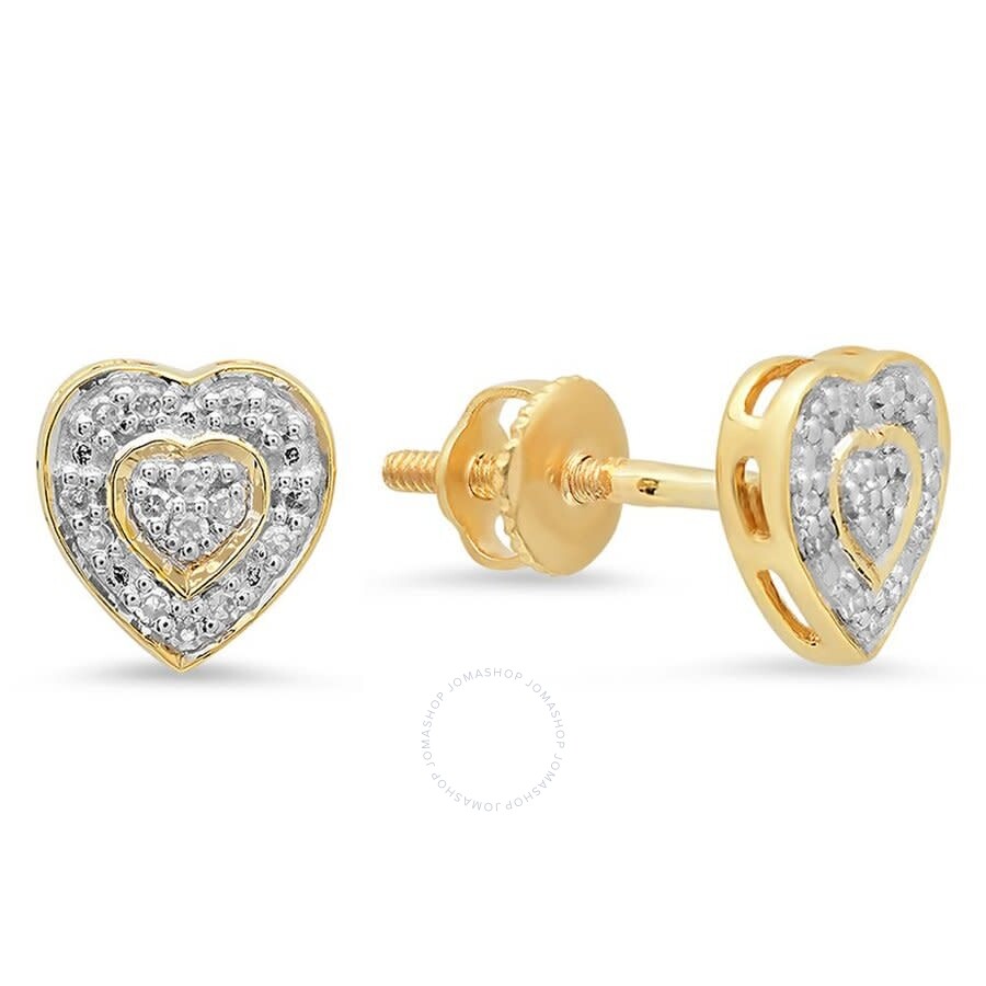 Dazzlingrock Collection 10kt Yellow Gold Womens Round Diamond Square Cluster Ring 1/10 ctw Dazzlingrock Collection 10kt Yellow Gold Womens Round Diamond Square Cluster Ring 1/10 ctw