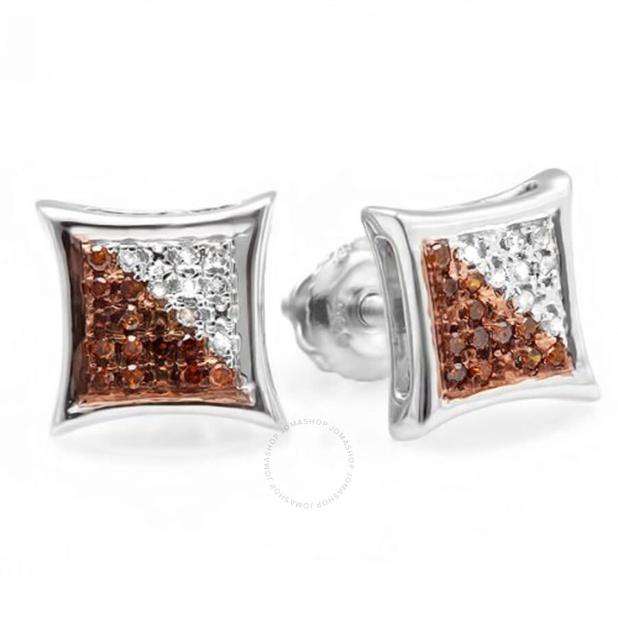 Blue Dazzlingrock Collection 0.20 Carat ctw White & Yellow Round Diamond Micro Pave Setting Kite Shape Stud Earrings 1/4 CT Blue Dazzlingrock Collection 0.20 Carat ctw White & Yellow Round Diamond Micro Pave Setting Kite Shape Stud Earrings 1/4 CT