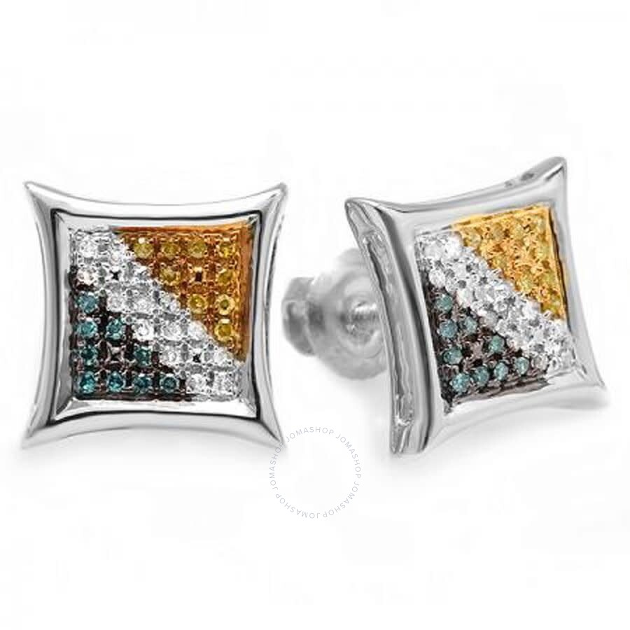 Ctw Dazzlingrock Collection 0 15 Carat Yellow Round Diamond Micro Pave Setting Kite Shape Stud Earrings Blue Pappagallo graziosa come una funzione di lettore di bottiglia. ctw dazzlingrock collection 0 15 carat