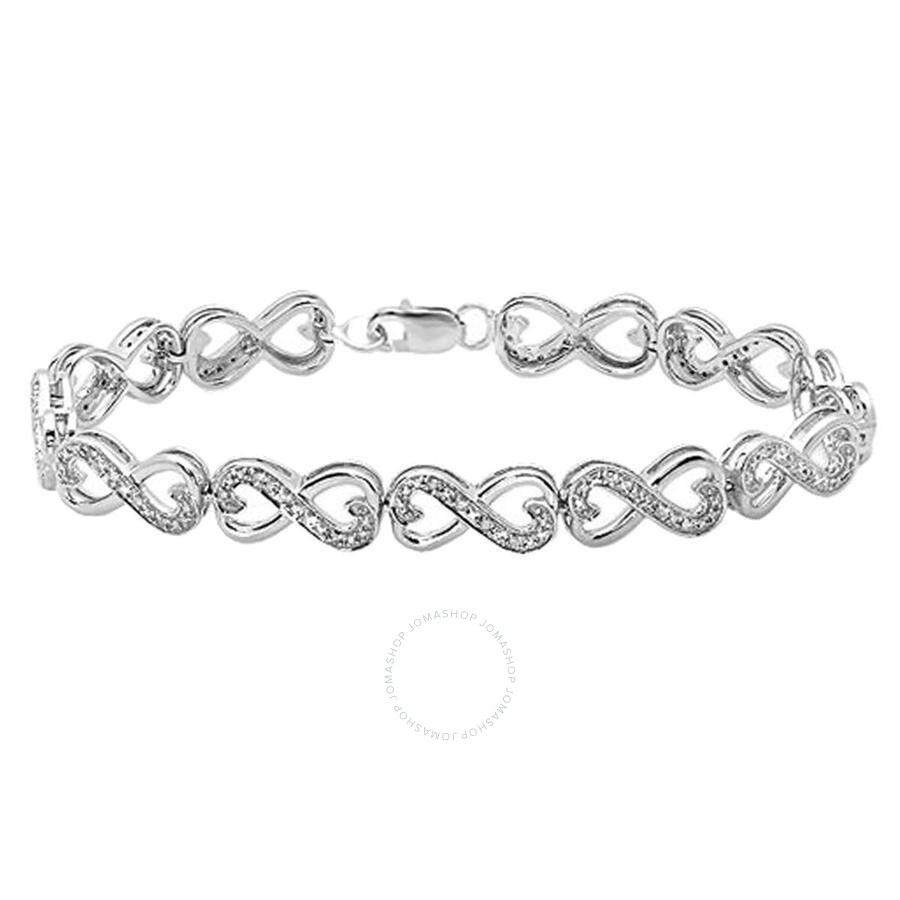 Dazzlingrock Collection Infinity Link Bracelet Sterling Silver Dazzlingrock Collection Infinity Link Bracelet Sterling Silver