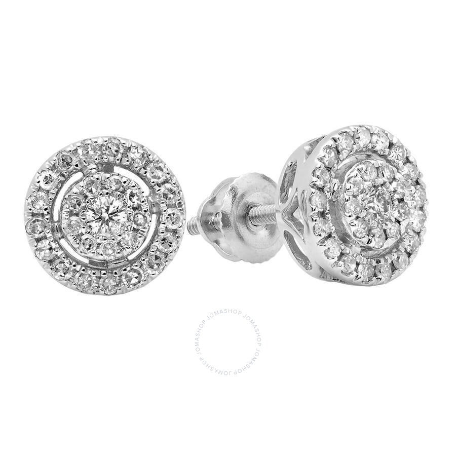 White Gold Dazzlingrock Collection 18K Cluster Flower Stud Earrings White Gold Dazzlingrock Collection 18K Cluster Flower Stud Earrings