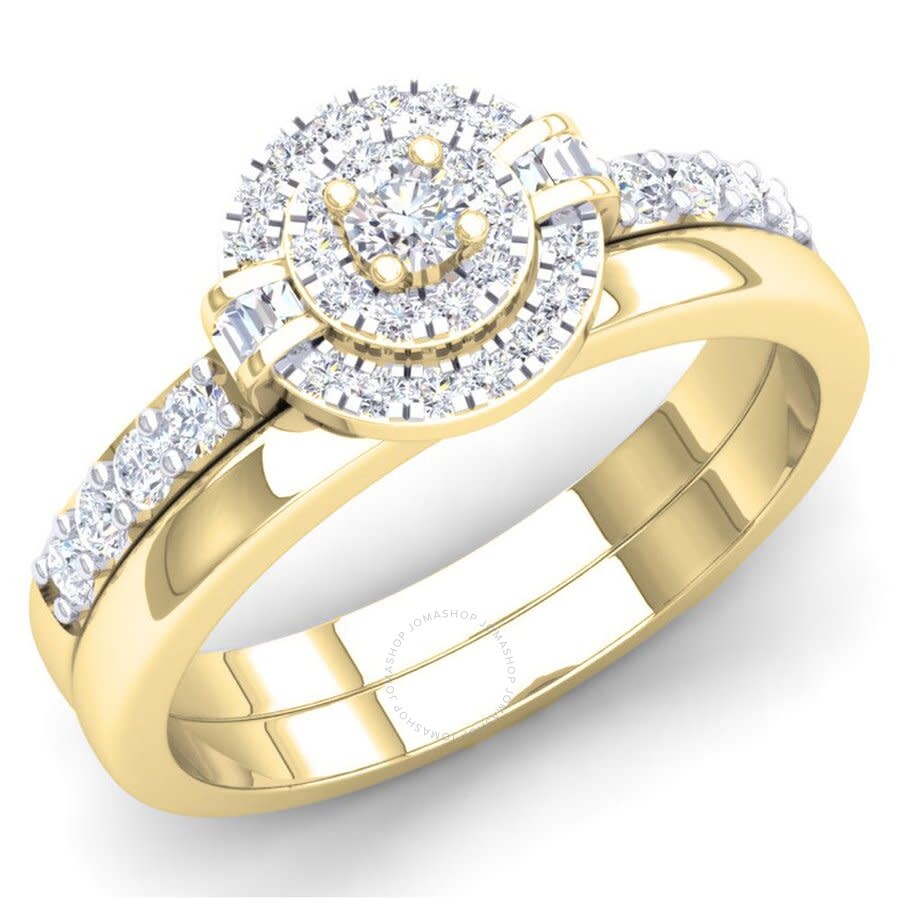 ctw 10K Round Diamond Ladies Bridal Engagement Ring Set With Matching Band Dazzlingrock Collection 0.15 Carat Yellow Gold ctw 10K Round Diamond Ladies Bridal Engagement Ring Set With Matching Band Dazzlingrock Collection 0.15 Carat Yellow Gold