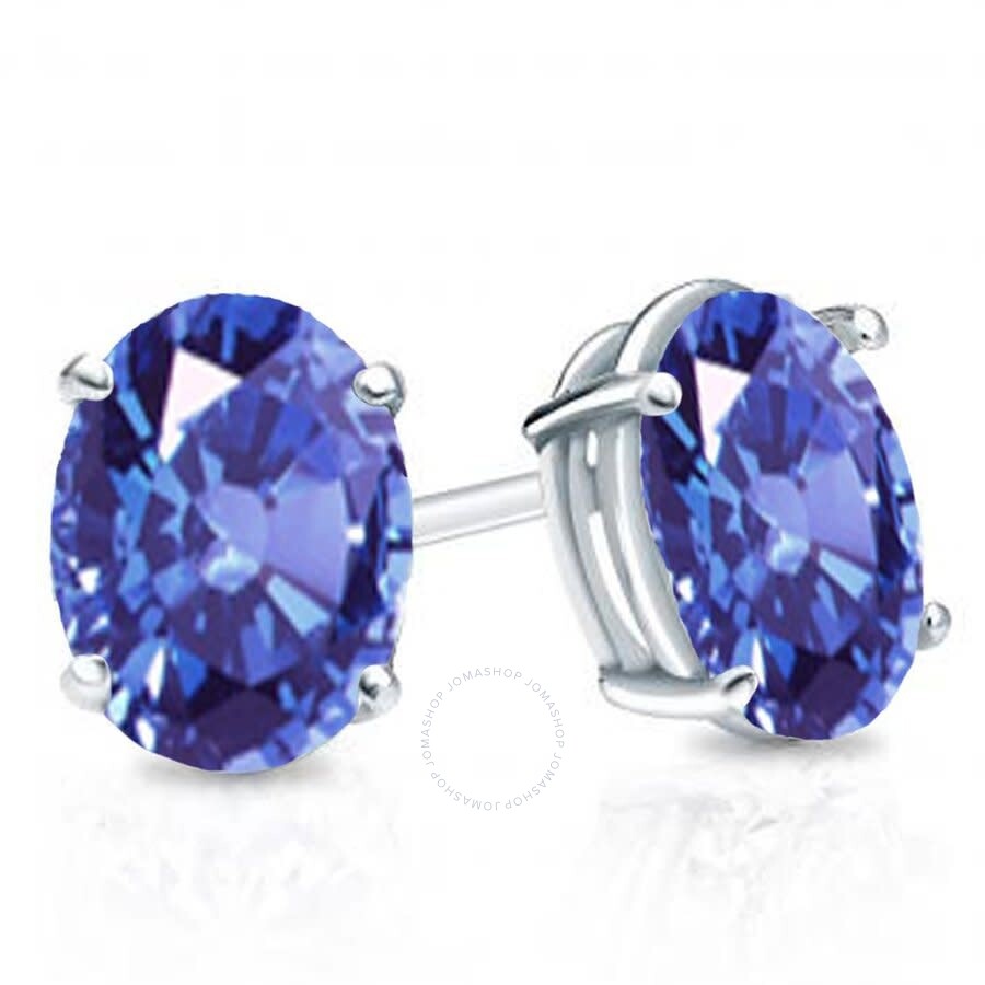 White Gold Dazzlingrock Collection 10K 7X5 MM Each Oval Gemstone Ladies Solitaire Stud Earrings White Gold Dazzlingrock Collection 10K 7X5 MM Each Oval Gemstone Ladies Solitaire Stud Earrings