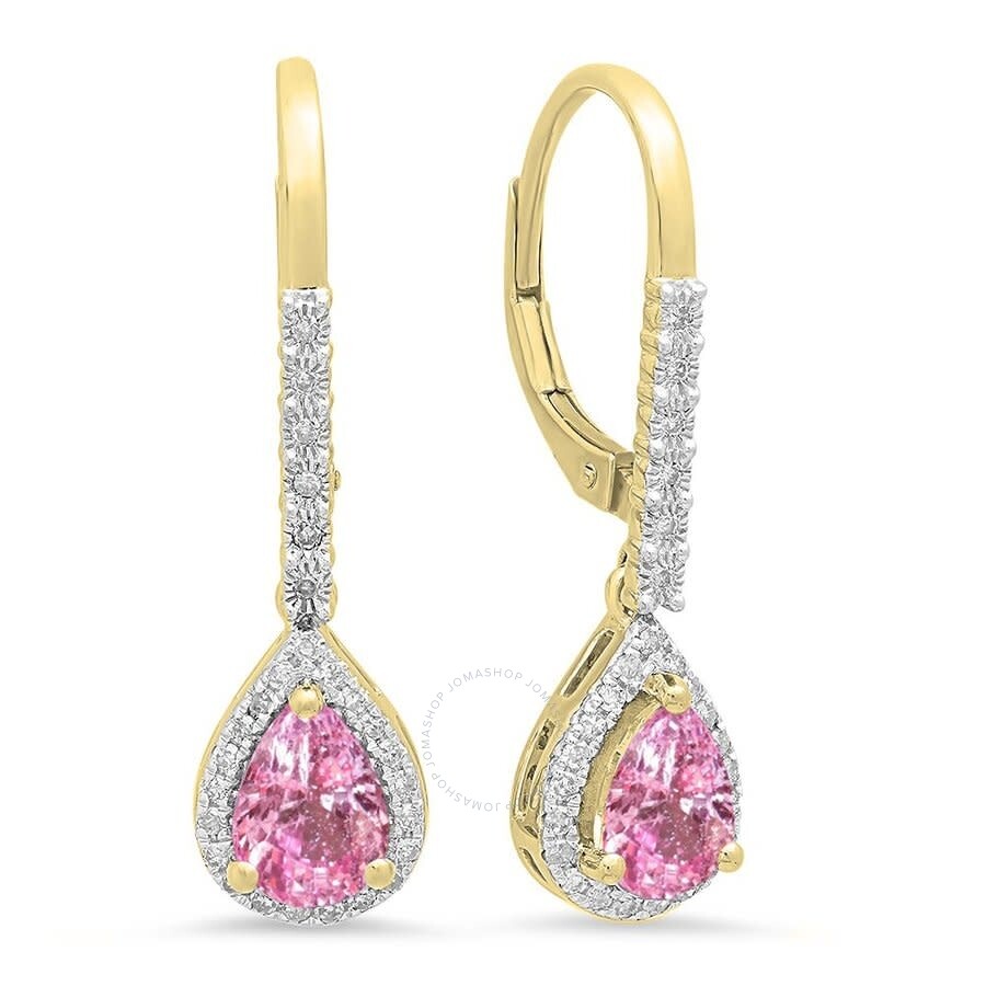 Dazzlingrock Collection 10K 7X5 MM Each Pear Lab Created Gemstone & Round Diamond Ladies Teardrop Dangling Drop Earrings White Gold Dazzlingrock Collection 10K 7X5 MM Each Pear Lab Created Gemstone & Round Diamond Ladies Teardrop Dangling Drop Earrings White Gold