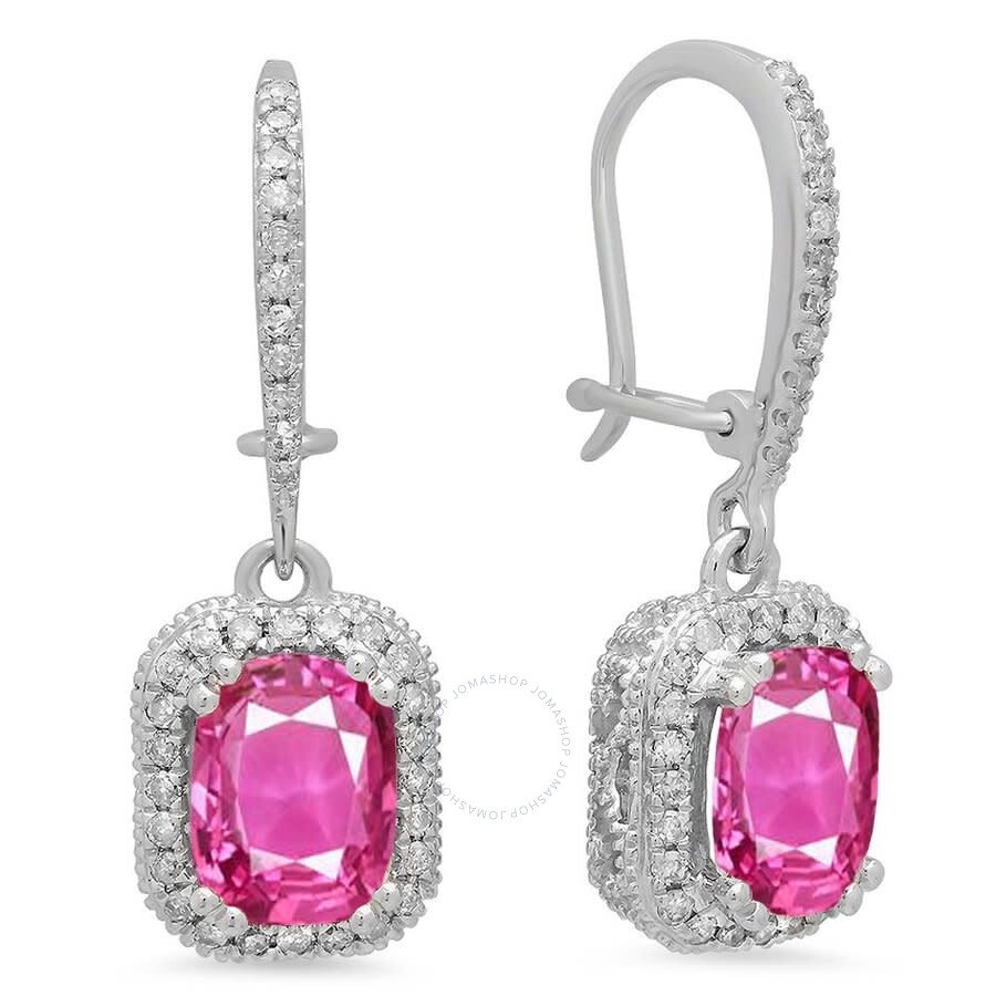 Sterling Silver Dazzlingrock Collection 6X8 MM Oval Lab Created Ladies Infinity Drop Earrings Sterling Silver Dazzlingrock Collection 6X8 MM Oval Lab Created Ladies Infinity Drop Earrings