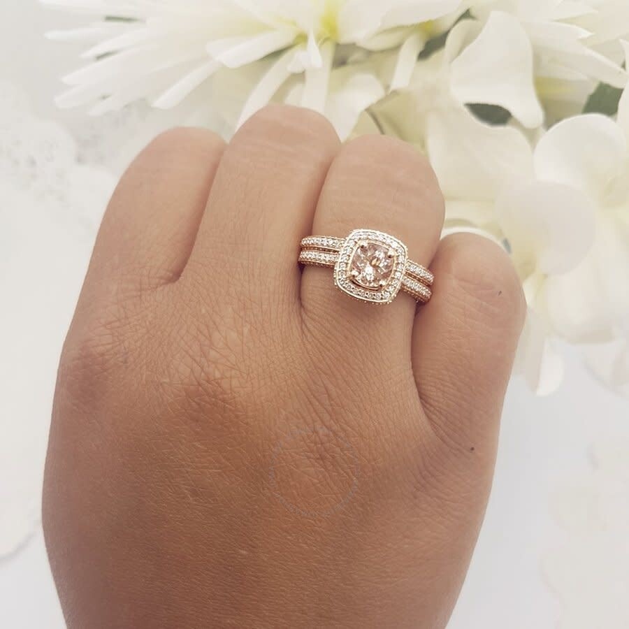 Dazzlingrock Collection 10K Gold Round Ruby /& White Diamond Split Shank Bridal Engagement Ring Set