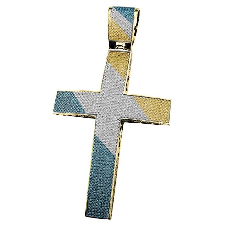 Dazzling Rock Dazzlingrock Collection 2 50 Carat Ctw Yellow Plated Blue Yellow White Diamond Men S Cross Pendant Sterling Silver Sd0859 Mens Jewelry Dazzling Rock Jomashop 0.12 carat (ctw) round white diamond ladies anniversary wedding stackable band guard ring, available in 10k/14k/18k gold. jomashop