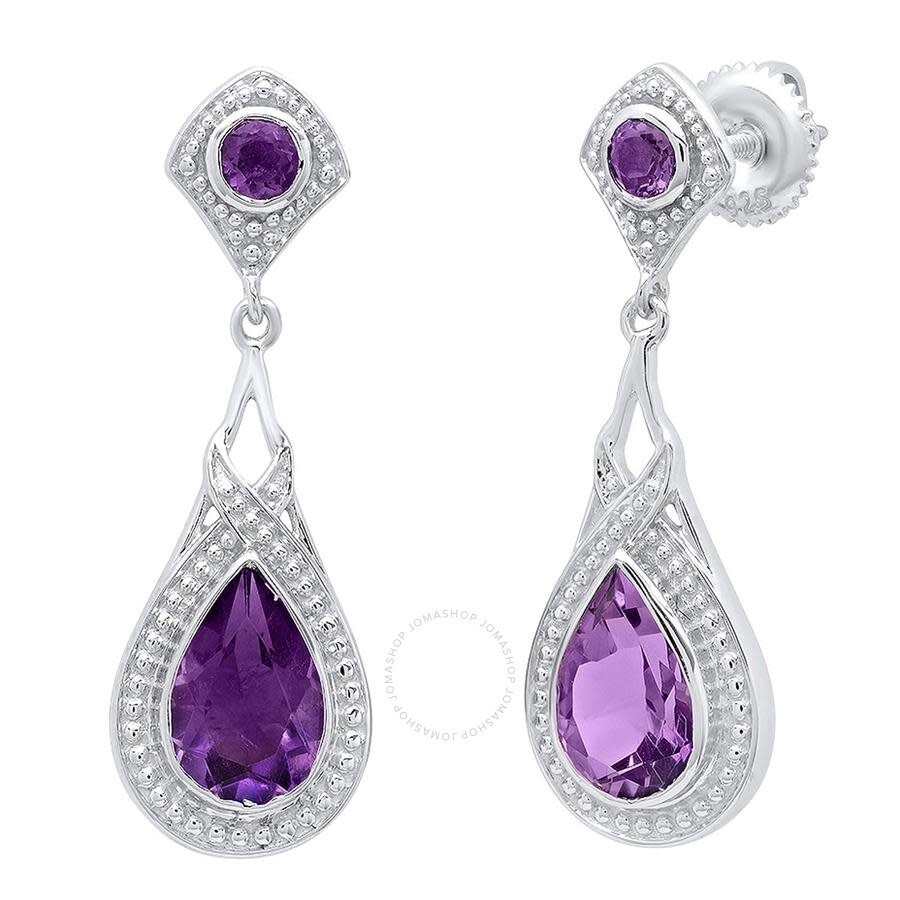 Dazzling Rock Dazzlingrock Collection 9X6 MM Pear & Round Amethyst