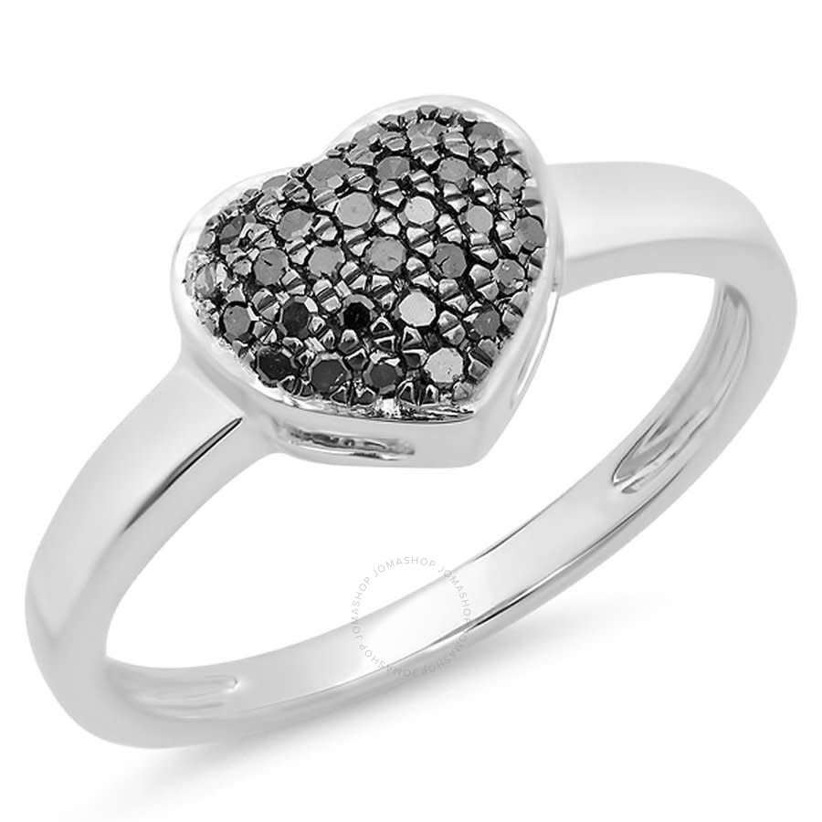 Dazzling Rock Ladies 10k White Gold Black Diamond Promise Ring Dazzling Rock Ladies Jewelry Jewelry Jomashop