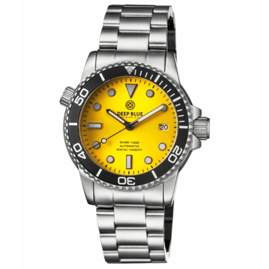 Deep Blue Diver 1000 Automatic Watch DIVER40SUNRAYYELLOWBRACE - Watches
