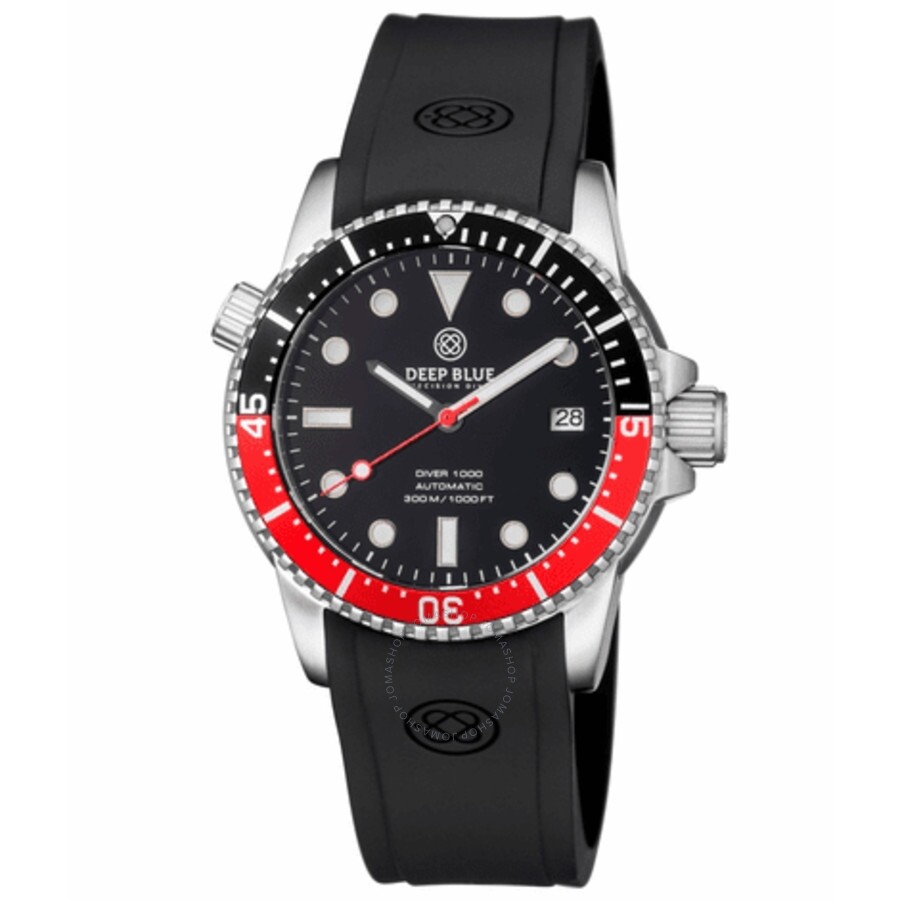 Deep Blue Diver 40 Collection Automatic Black Dial Coke Bezel Watch