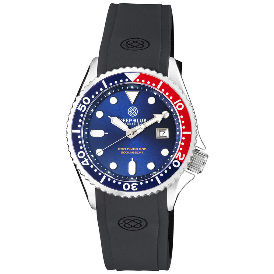 Deep Blue Pro Diver 200 Quartz Blue Dial Men's Watch PSD200PEPS
