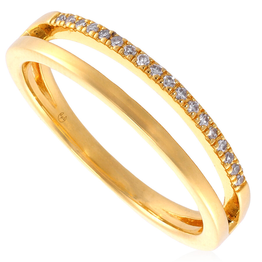 Diamanti Per Tutti Duo Diamond Embellished Gold Ring In Gold Tone
