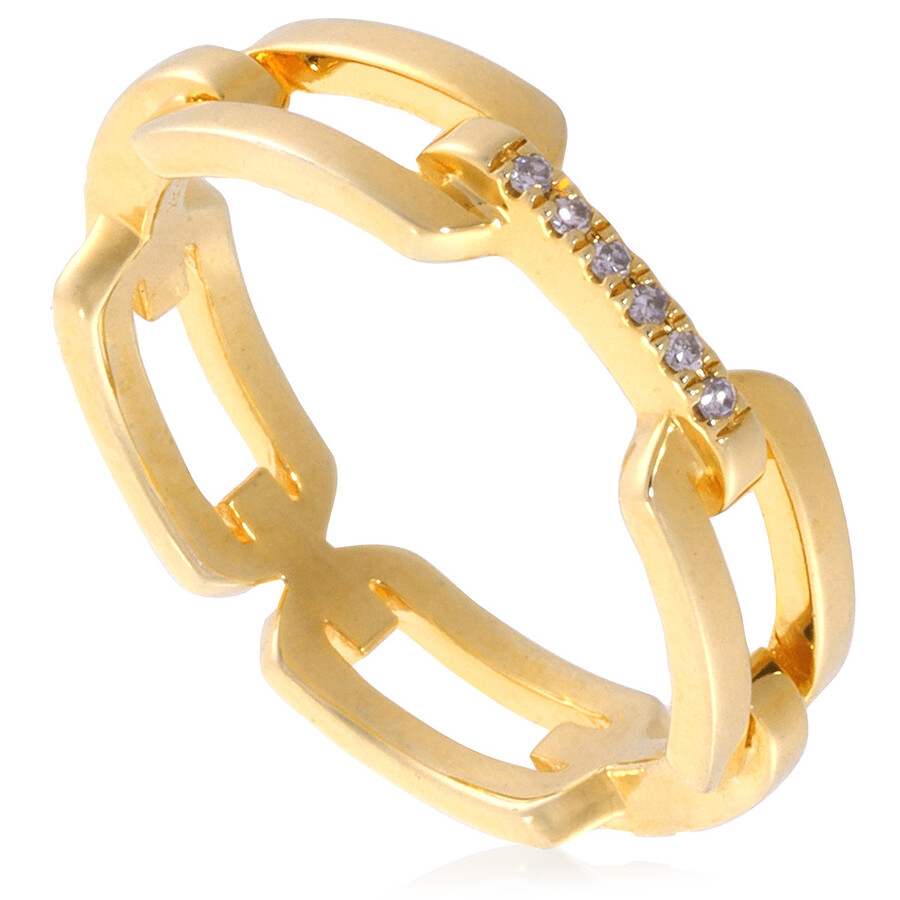Diamanti Per Tutti Ladies Gold Unchain Diamond Embellished Ring In Gold Tone