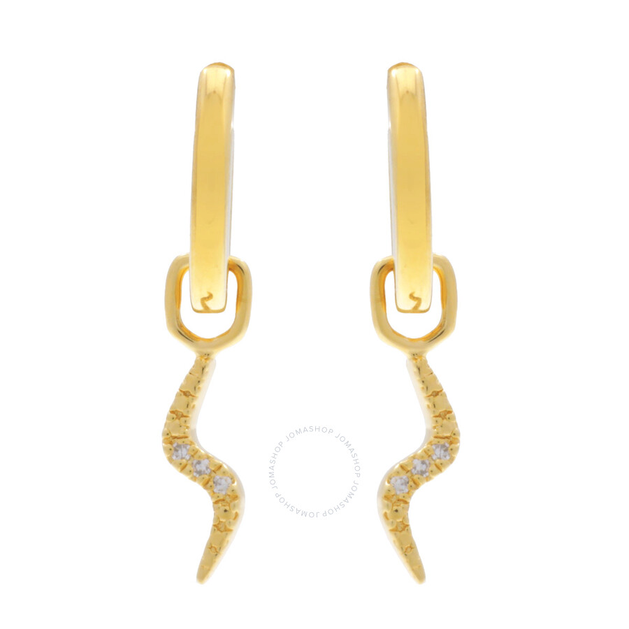 Diamanti Per Tutti Serpentine Charm Hoop Earrings In Gold Tone