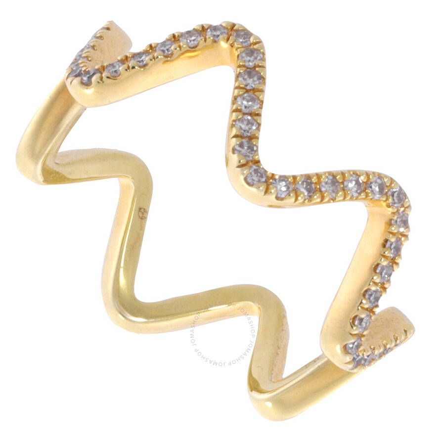 Diamanti Per Tutti Stardust Gold Diamond Embellished Ring In Gold Tone