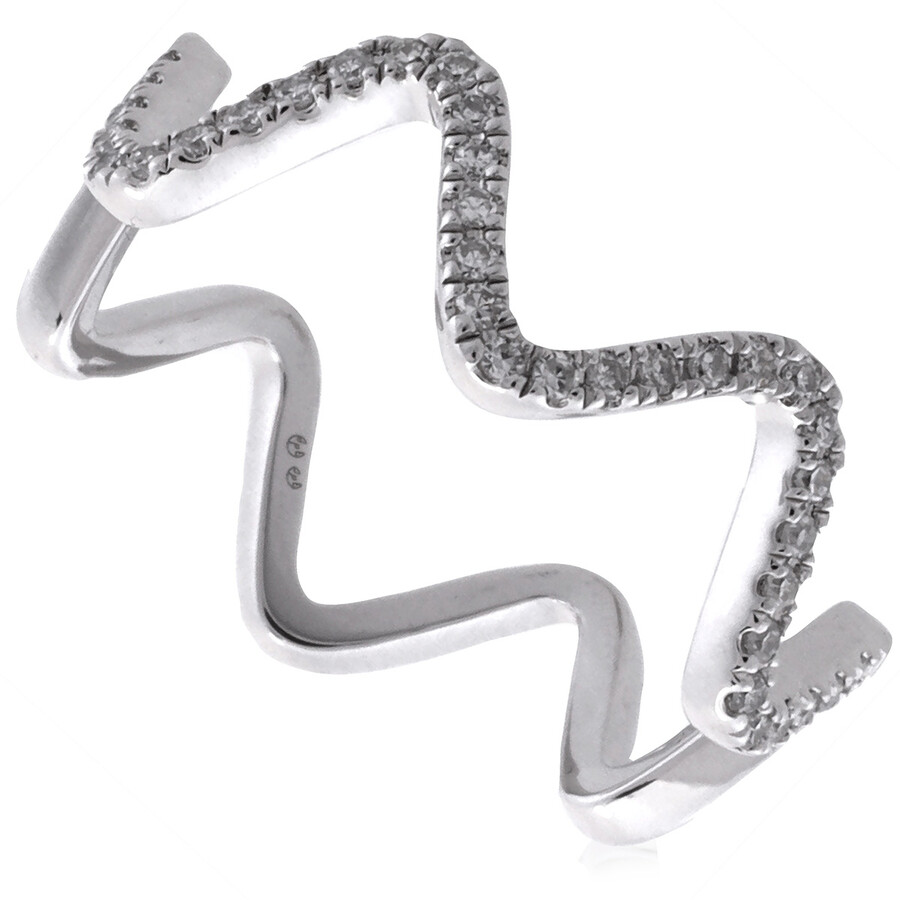 Diamanti Per Tutti Stardust White Diamond Embellished Ring In White