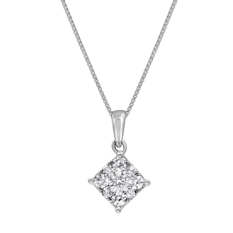 Diamondmuse Diamond Muse 0.50 Cttw 18kt White Gold Diamond Pendant Necklace For Women In White
