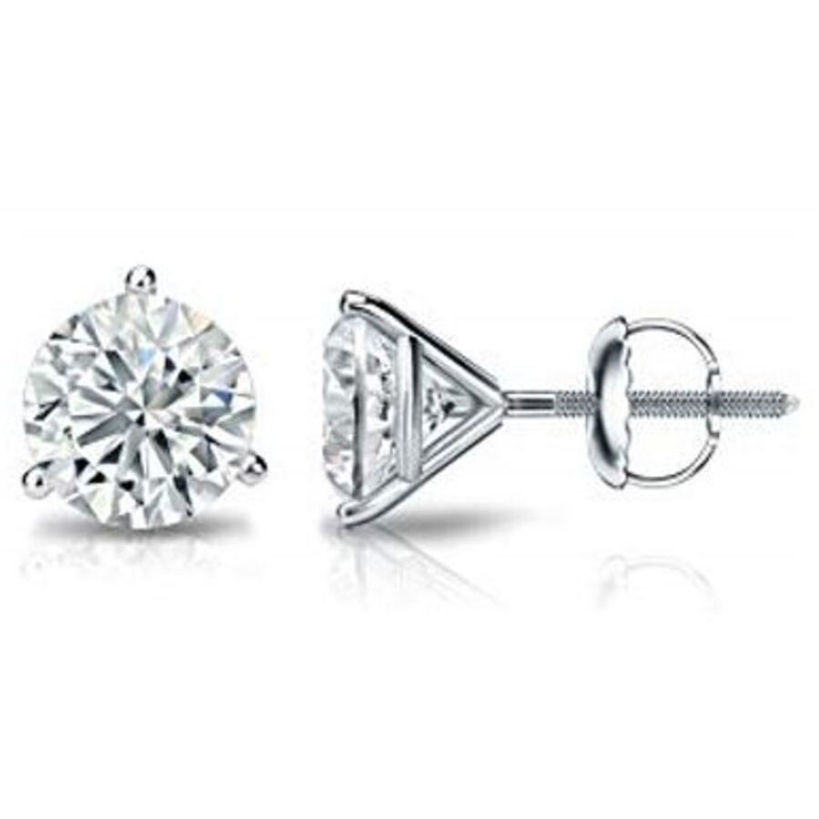 Diamondmuse Diamond Muse 0.25 Cttw 14kt White Gold Prong Set Solitaire Diamond Stud Earrings For Women In White