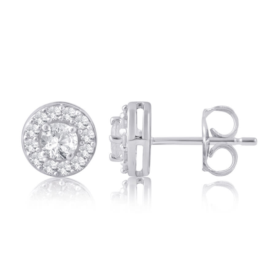 Shop Diamondmuse Diamond Muse 1.00 Cttw 10kt White Gold Round Cut Diamond Stud Earrings For Women