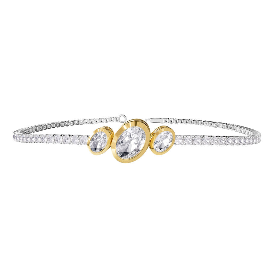 Diamond2deal 925 Sterling Silver Two-tone 3.9 Ct Oval Cut Lab Grown Diamond Tennis Bracelet 7" In Brown