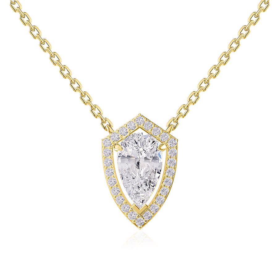 Diamond2deal 14k White Gold 2.5 Ct Pear Shape Lab Grown Diamond Pendant Necklace 18" Chain Vvs-vs In White