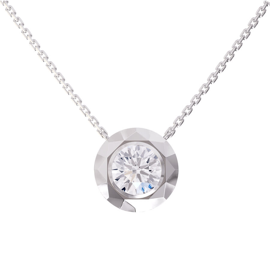 Diamond2deal 14k White Gold 3 Ct Round Lab Grown Diamond Pendant Necklace 18" Chain Vvs-vs In White