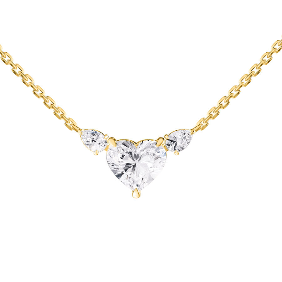 Diamond2deal 14k White Gold 3.15 Ct Heart Shape Lab Grown Diamond Heart Pendant Necklace 18" Vvs-vs In White