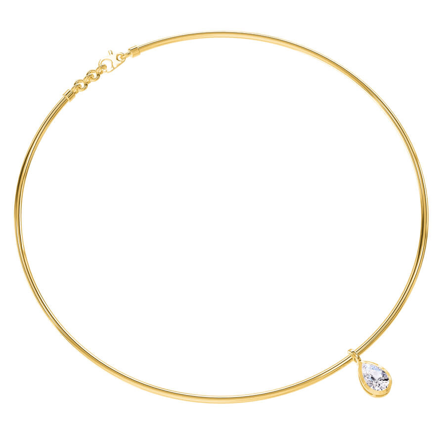 Diamond2deal 14k Yellow Gold 1 Ct Pear Cut Lab Grown Diamond Pendant Necklace 18" Vvs-vs In Yellow