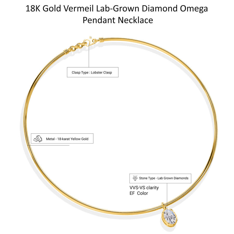 Diamond2deal 14k Yellow Gold 1 Ct Pear Cut Lab Grown Diamond Pendant Necklace 18" Vvs-vs In Brown