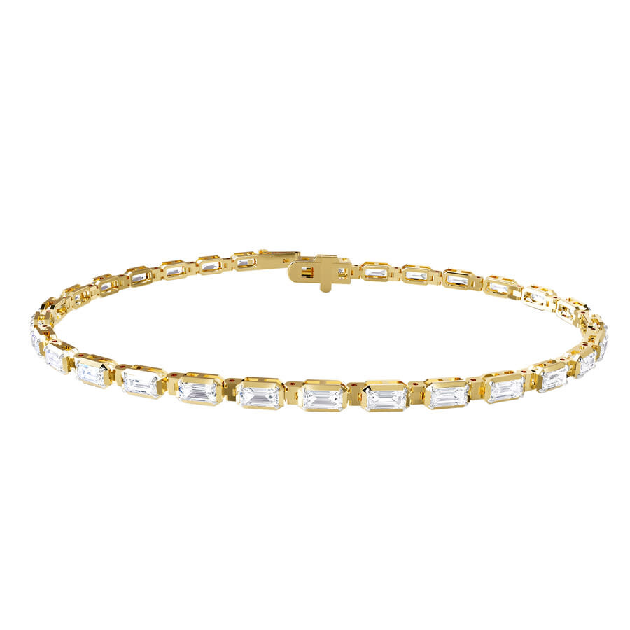 18k Vermeil Plated Silver 3.25 ct Radiant Cut Lab Grown Diamond Tennis Bracelet 7