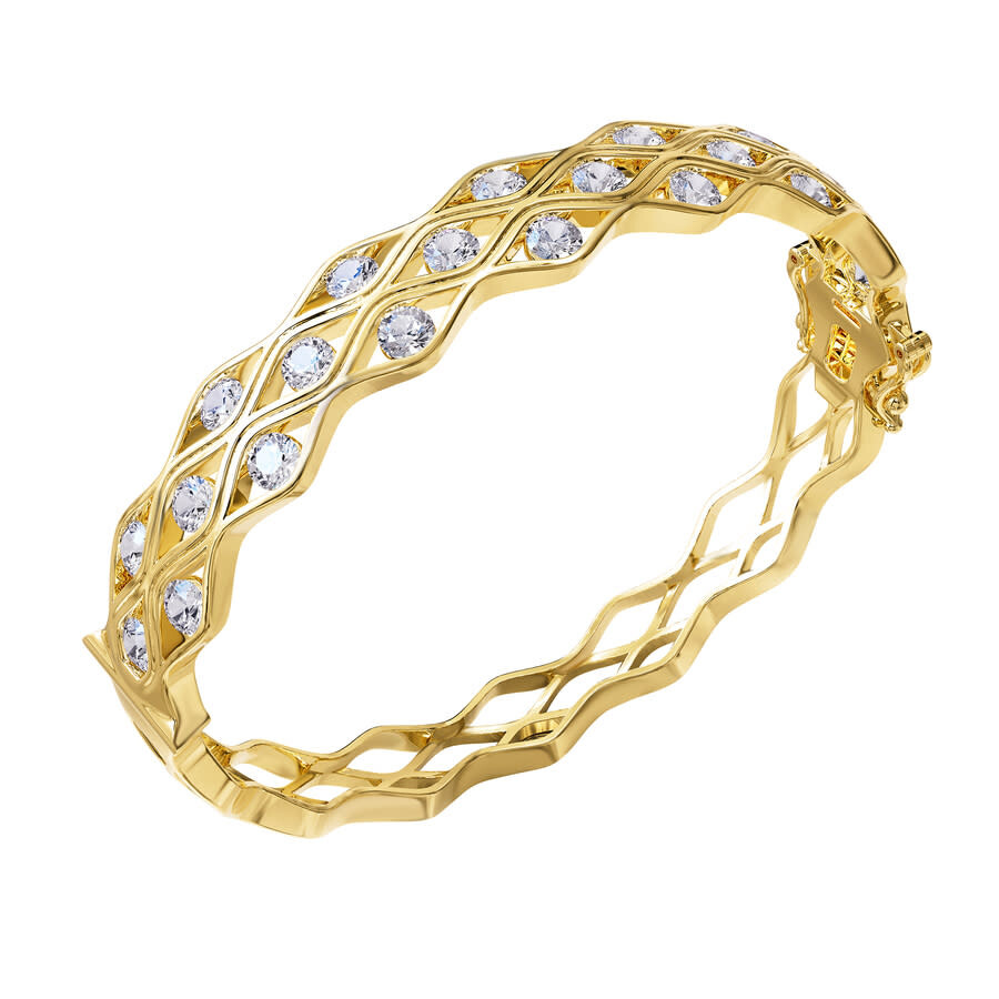 Diamond2Deal 18k Vermeil Plated Silver 4.3 ct Round Lab