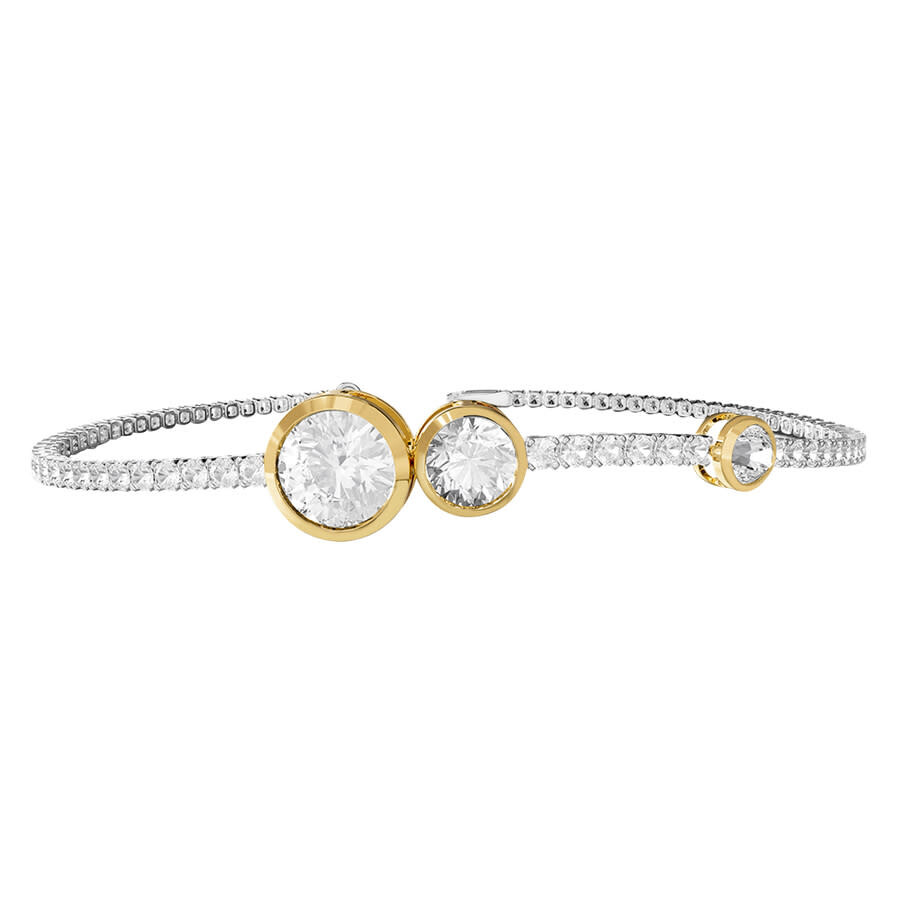 Diamond2deal 925 Sterling Silver Two-tone 3.5 Ct Round Lab Grown Diamond Tennis Bracelet 7" Vvs-vs In Metallic
