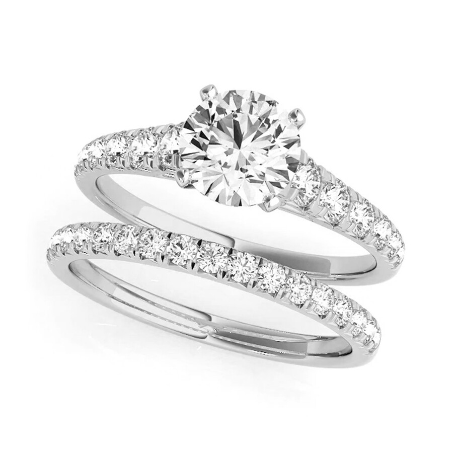 Diamondmuse 2.25 cttw Round Swarovski Diamond Solitaire Bridal Set in