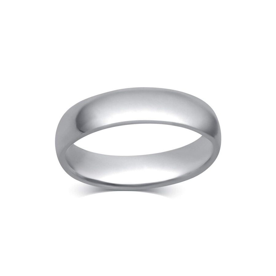 Belacqua 6mm Wedding Band Ring in Sterling Silver, High Polished Plain ...