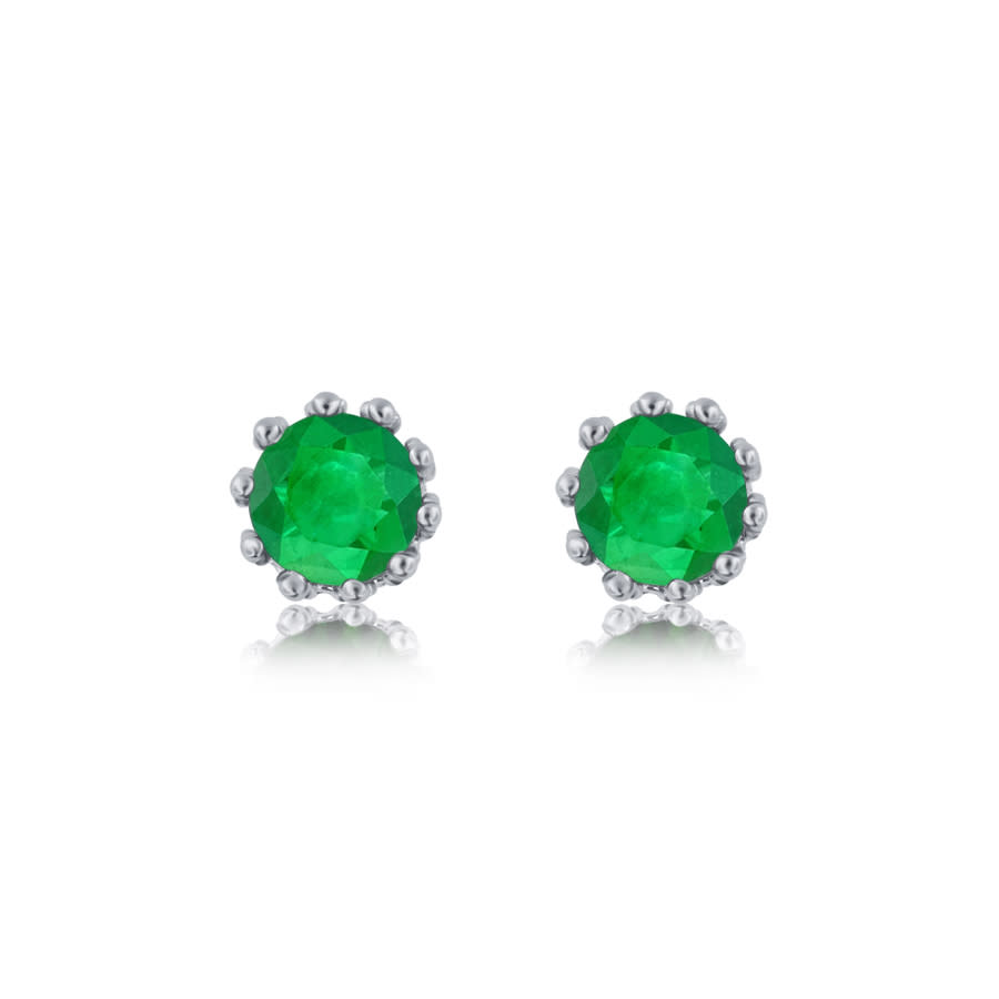 1.66ct Emerald Zircon Stud Earrings Sterling Silver main image 1