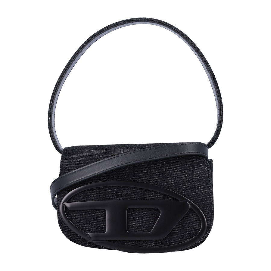 Diesel 1dr Denim Shoulder Bag In Black