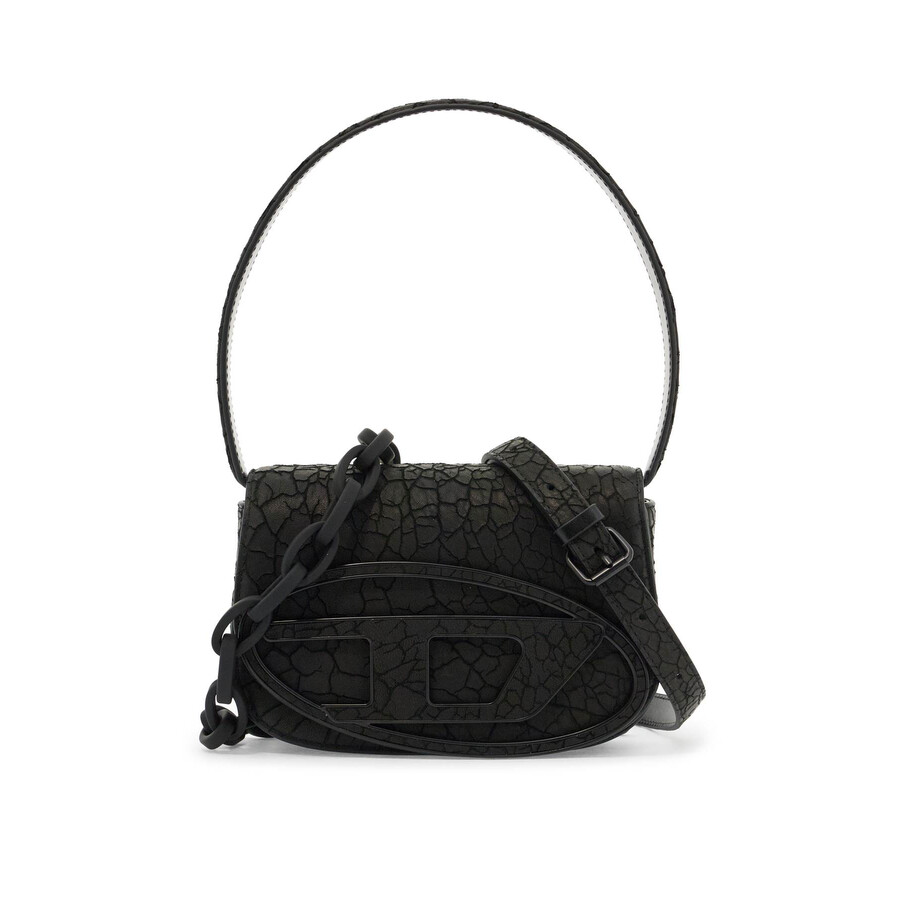 Diesel 1dr Shoulder Bag In Denim Color Black In Black