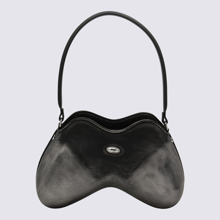 Diesel Double-d Shoulder Pu Shoulder Bag In Black