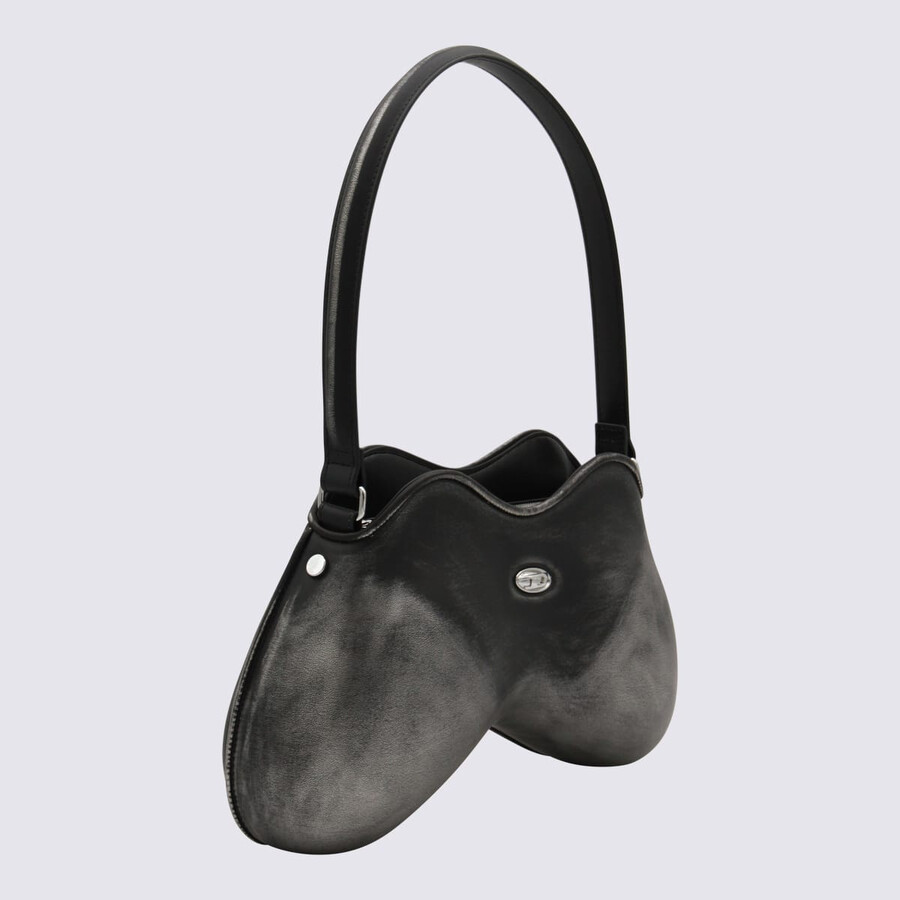 Diesel Double-d Shoulder Pu Shoulder Bag In Black