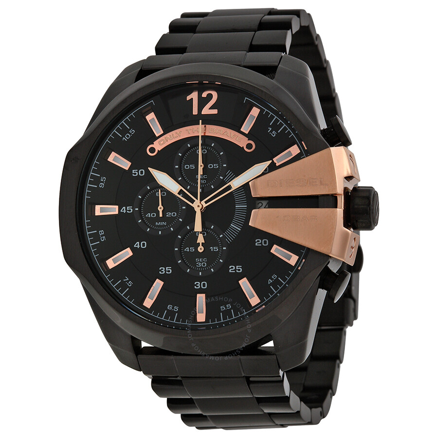 Diesel Chief Chronograph Black Dial Stainless Steel Men's Watch DZ4309 ...