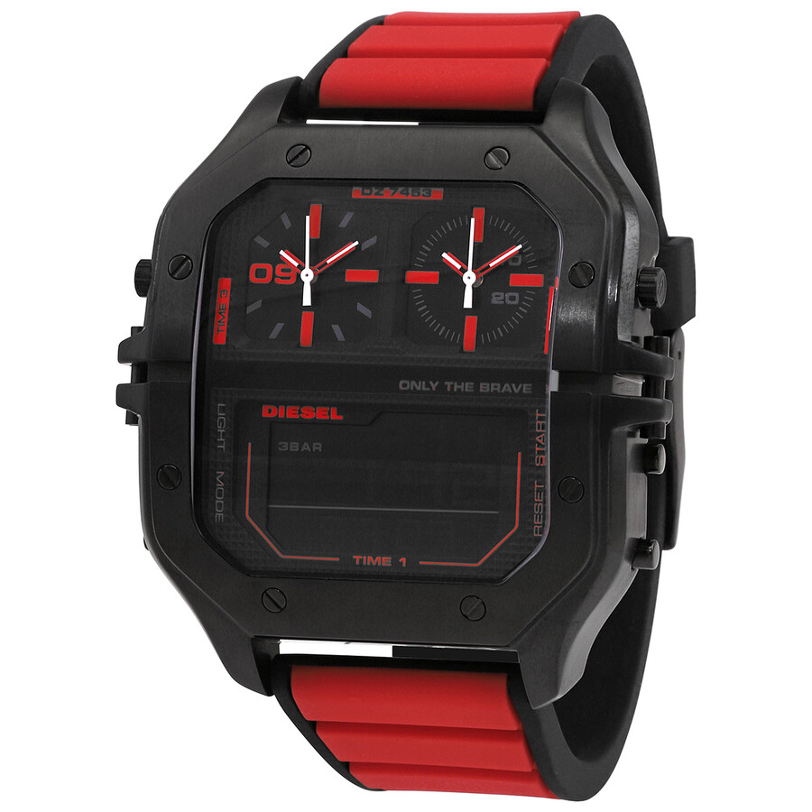 Diesel Clasher Quartz Digital Black Dial Men's Watch DZ7453