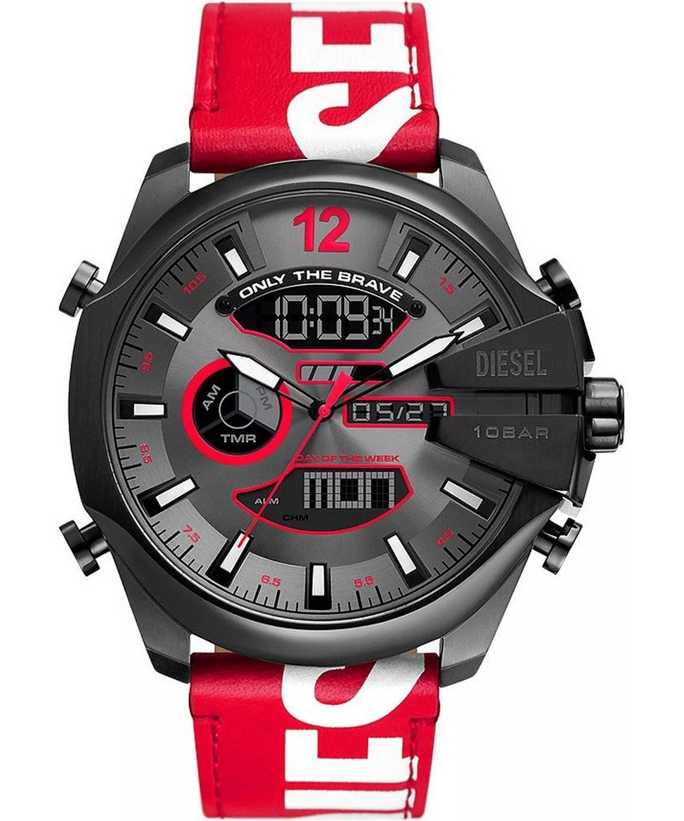 Diesel Mega Chief Quartz Analog-Digital Grey Dial Men's Watch DZ4647
