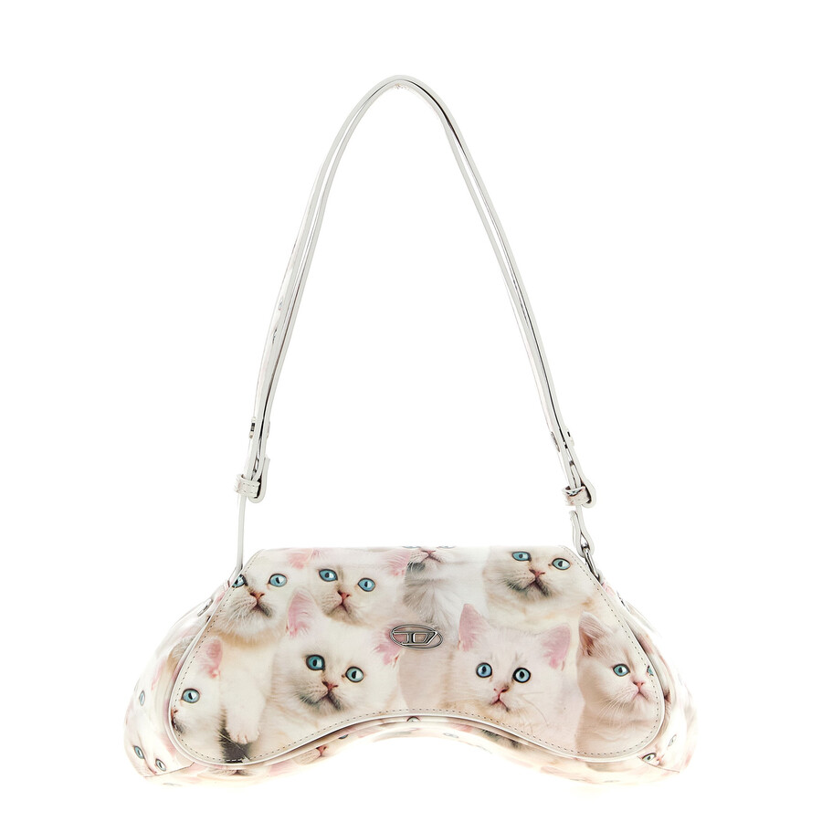 Diesel Play-shoulder Bag In Printed Glossy Pu