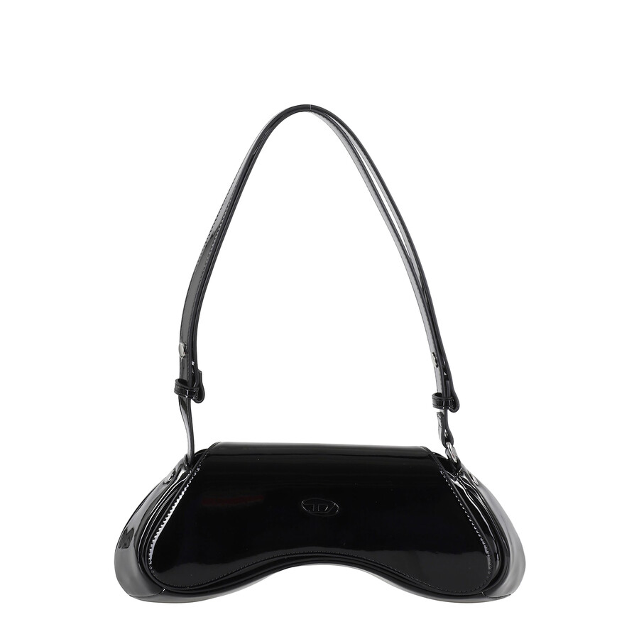 Diesel Play Crossbody Shoulder Bag In Black Leather In Black