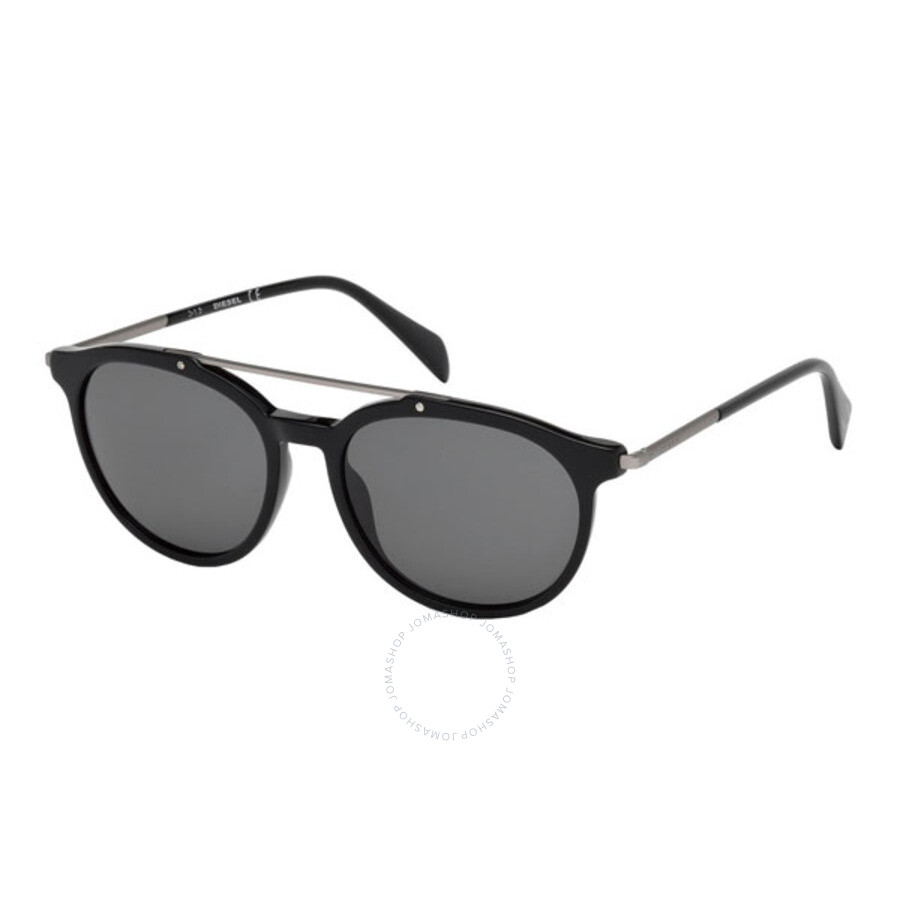 Diesel Round Men's Sunglasses DL0188 01A 54 664689754113 Sunglasses