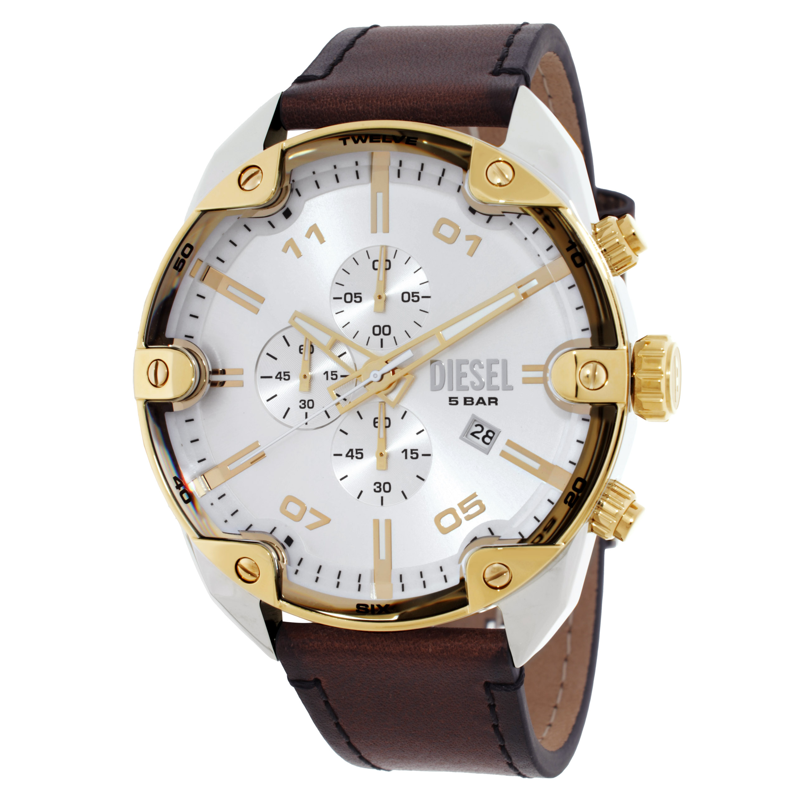 Diesel Spiked Chronograph Quartz Silver Dial Men's Watch DZ4665