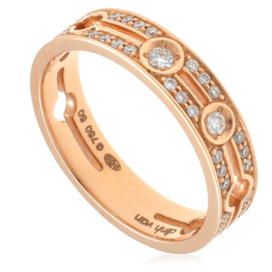 Dinh Van 18k Rose Gold Pulse Diamond Ring